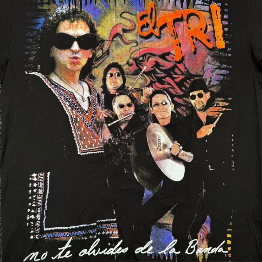 Vintage El Tri No Te Olvides De La Banda Black Graphic T-Shirt Rock en Espanol - Picture 3 of 9
